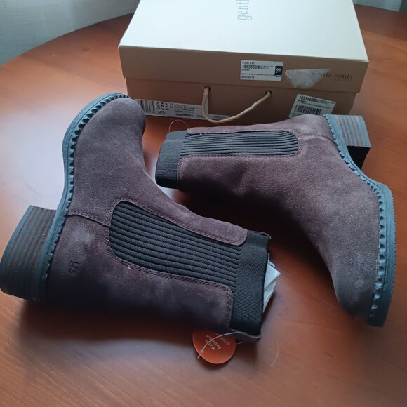 Gentle Souls by Kenneth Cole Chocolate Suede Boots - Picture 4 of 10